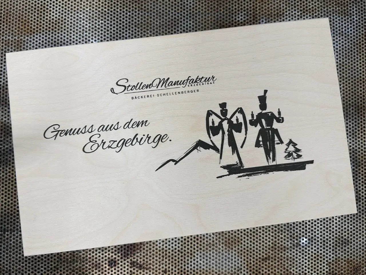 Holzkiste "Genussvolle Weihnachten" eigene Herstellung