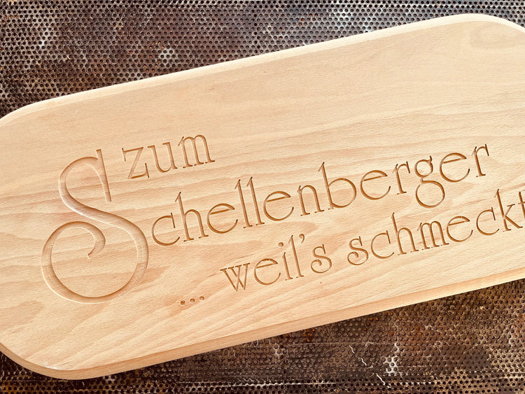 Stollenbrett "Zum Schellenberger" eigene Herstellung
